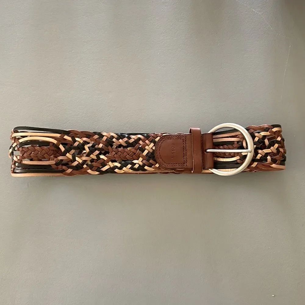 Fossil- Multi Color Braided Women’s Leather Belt, Size M